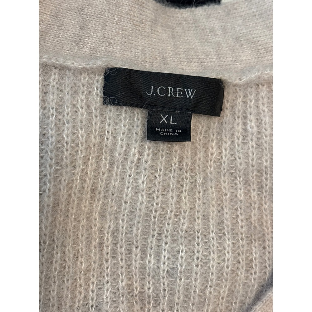 J.Crew Alpaca Wool Blend Cropped Cardigan Sweater Heather Oatmeal XL - Picture 5 of 6